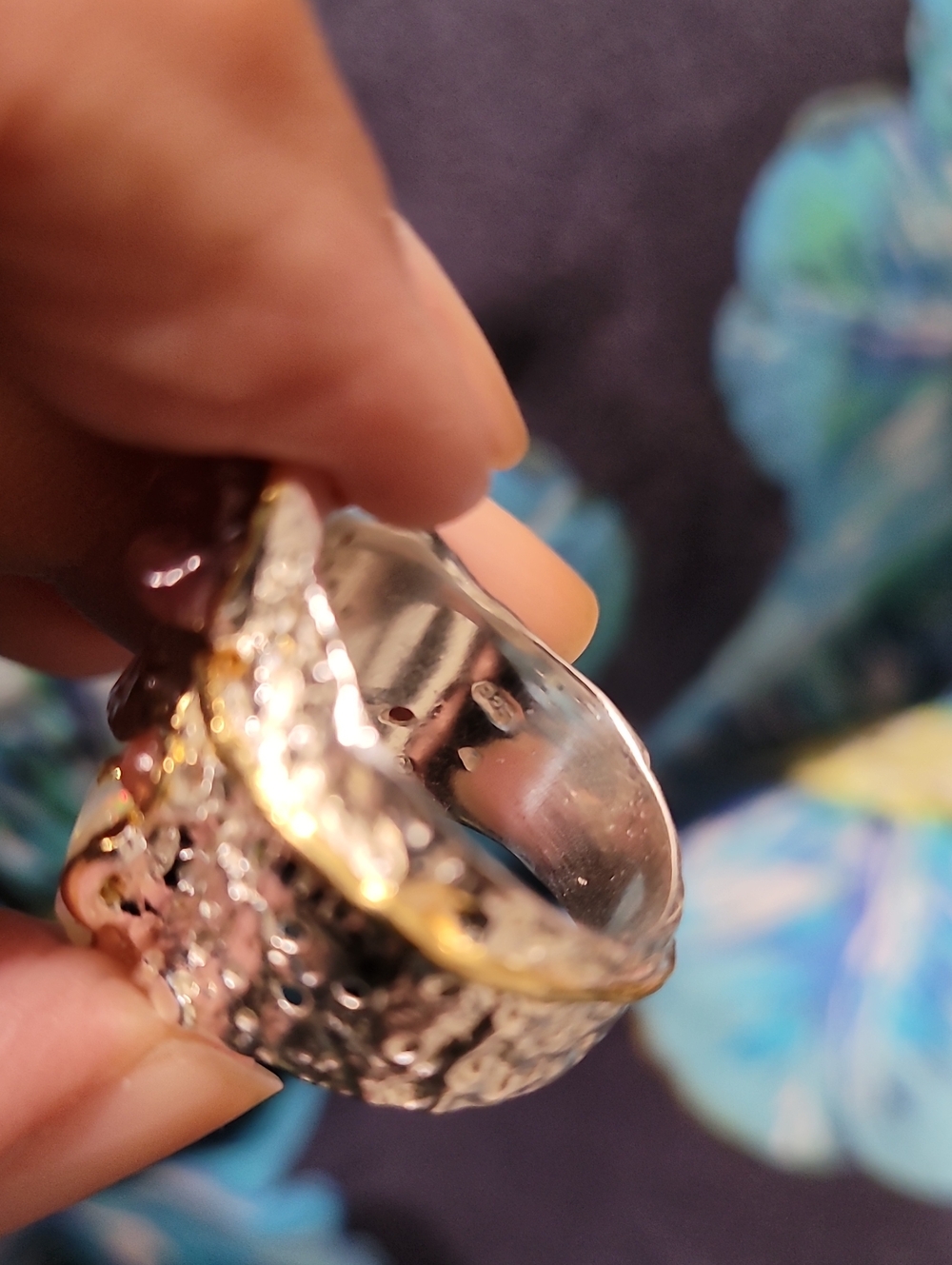 Ring Opal Pink Tourmaline Sterling Silver Earth Art - Picture 4 of 7